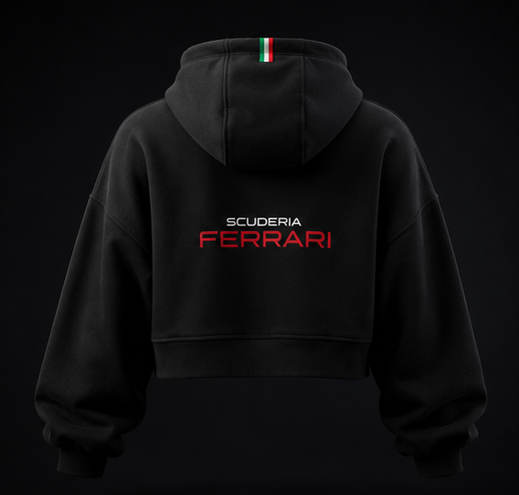 Damska Cropped Bluza Ferrari - obrazek 2